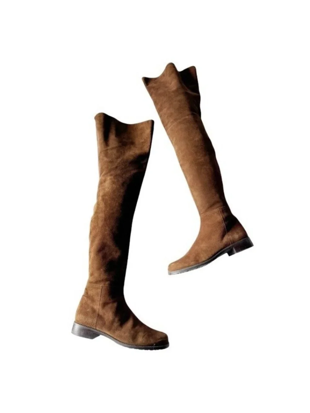 Stuart Weitzman Women's Sz 9 Hilo Brown Suede Over The Knee OTK Boots